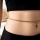 Handmade Stainless Steel 18K Gold Wheat Waist Chain